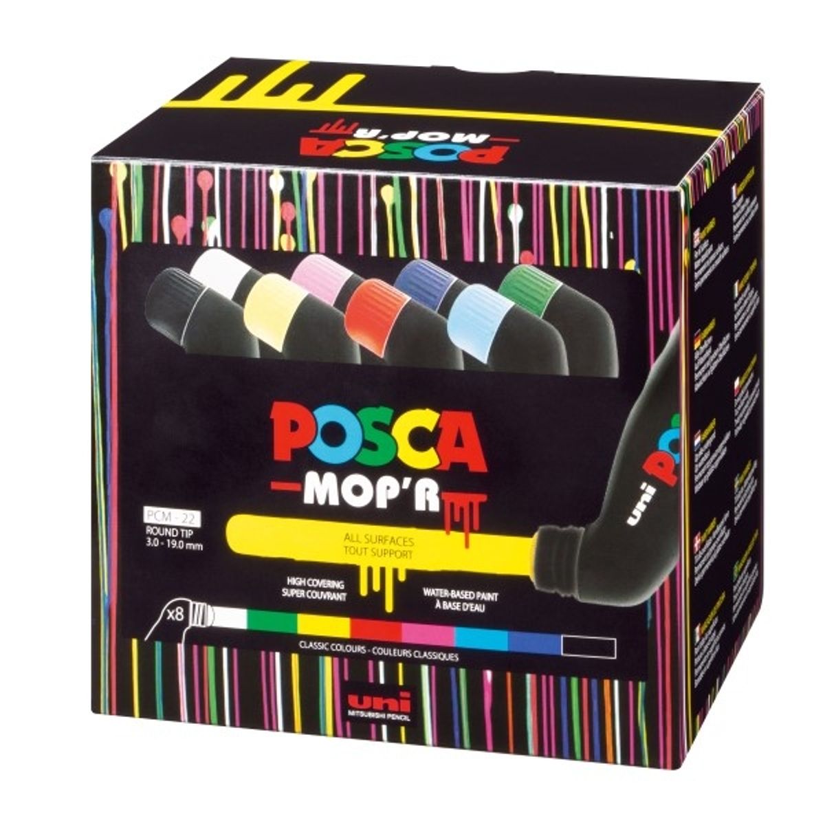 Posca Mop'R Sæt 8 Stk. PCM-22 3-19 mm