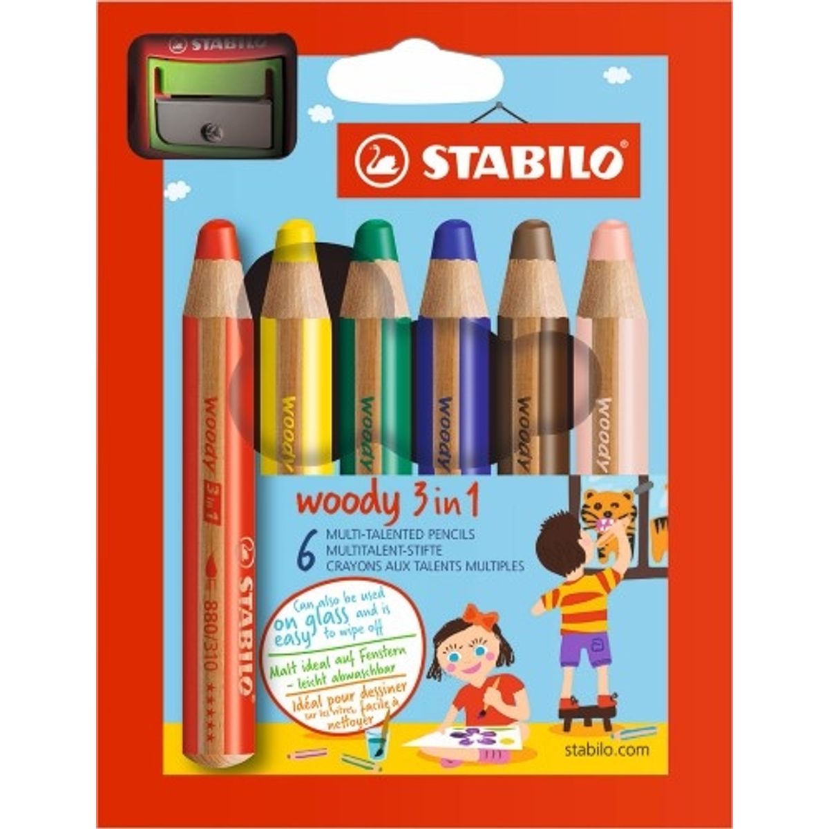 Stabilo Woody 3in1 6 stk/pk