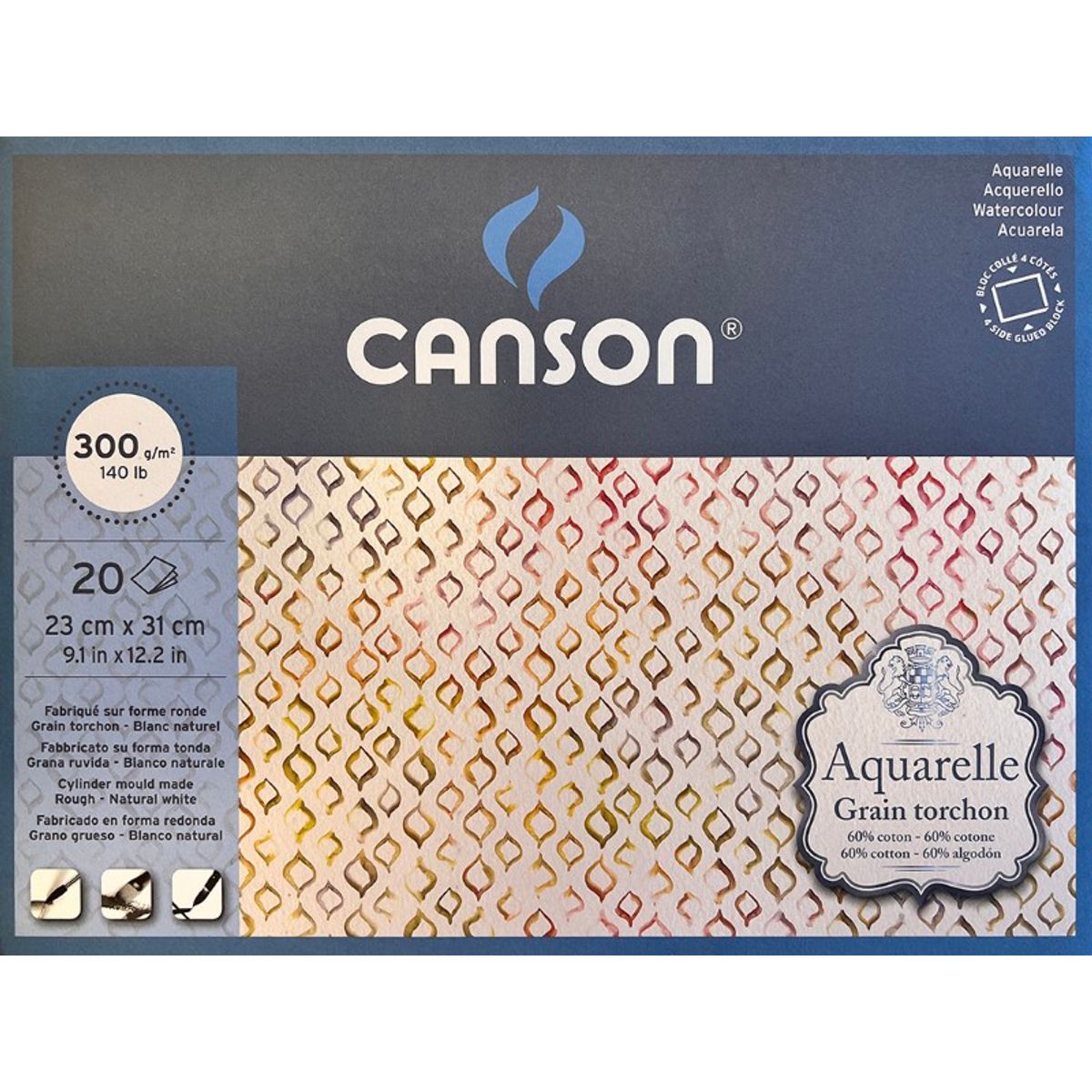 Aquarelle Canson Grain Fin 20 ark 23x31 300g