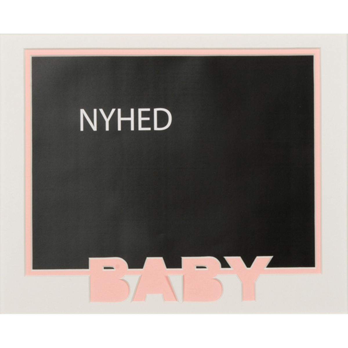 pp107 dobbelt passepartout m/ lyserødt "BABY"