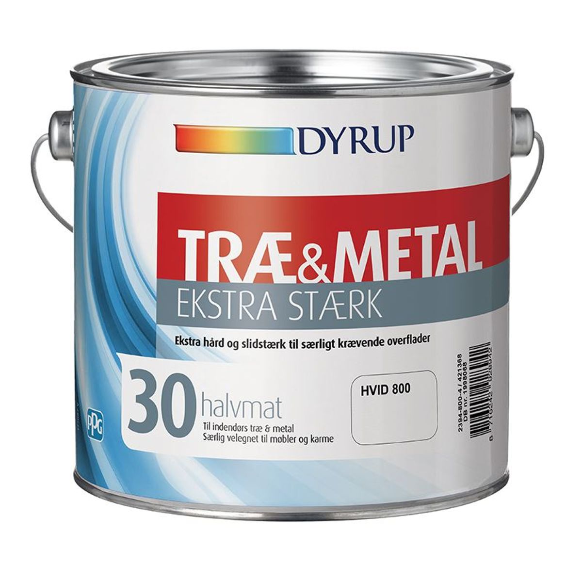 DYRUP Træ & Metal maling Ekstra Stærk Glans 30 Halvmat - 1 liter - Hvid (800)