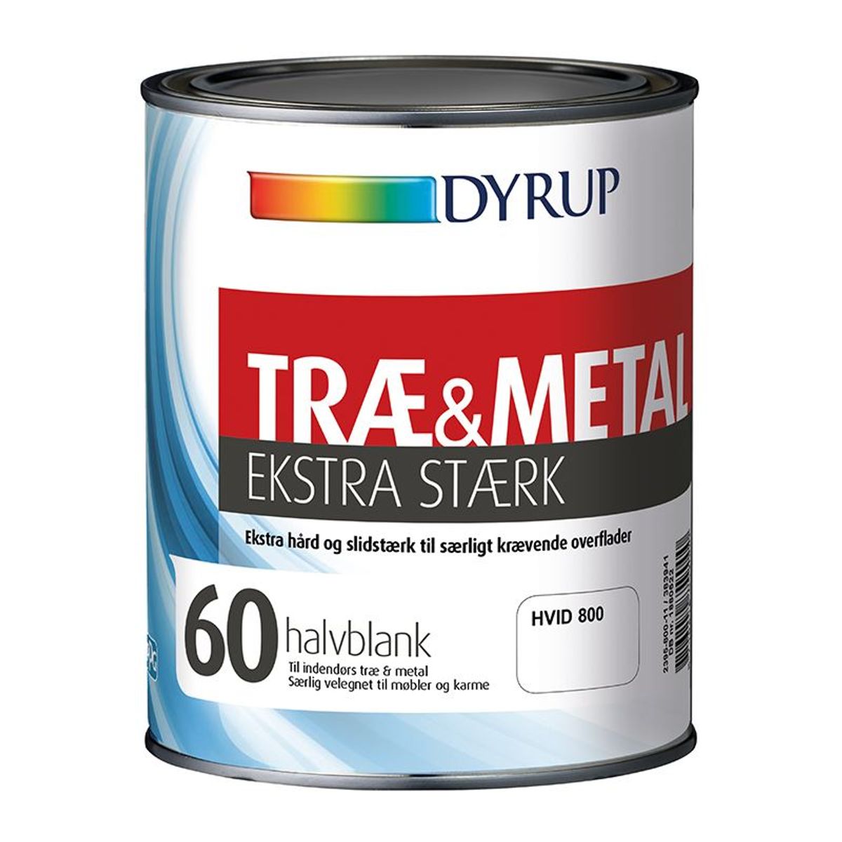 DYRUP Træ & Metal maling Ekstra Stærk Glans 60 Halvblank 1 Liter - 1 liter - Hvid (800)