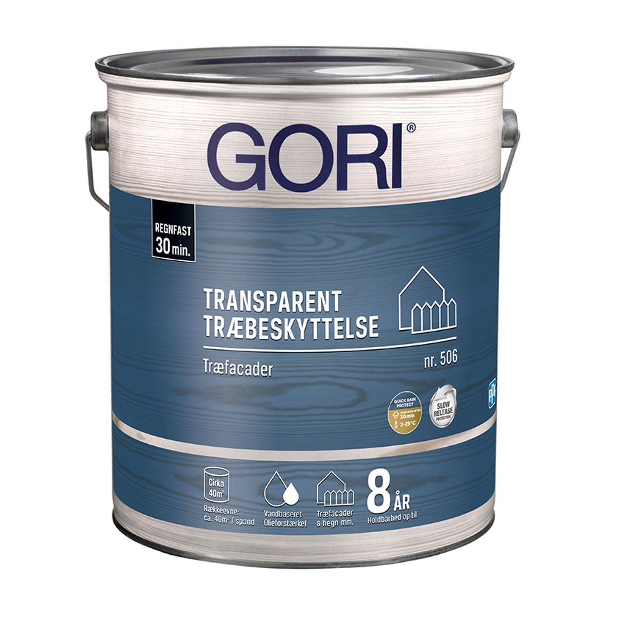 GORI Transparent Træbeskyttelse Træfacader 506 5 Liter - 5 liter - Nød