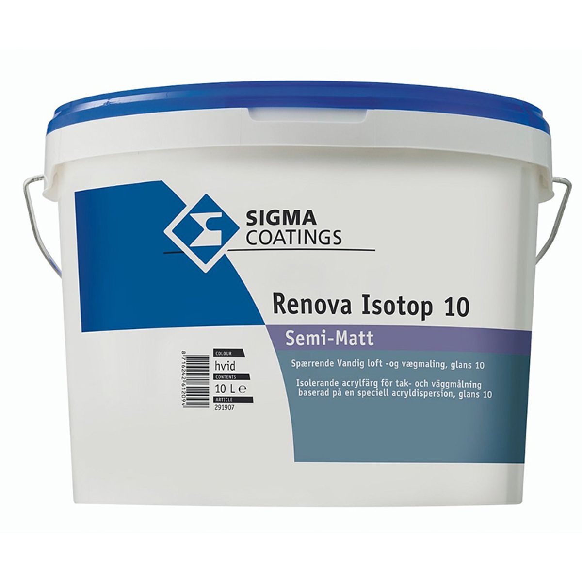 Sigma Isotop Glans 10, 10 Liter - 10 liter - Hvid