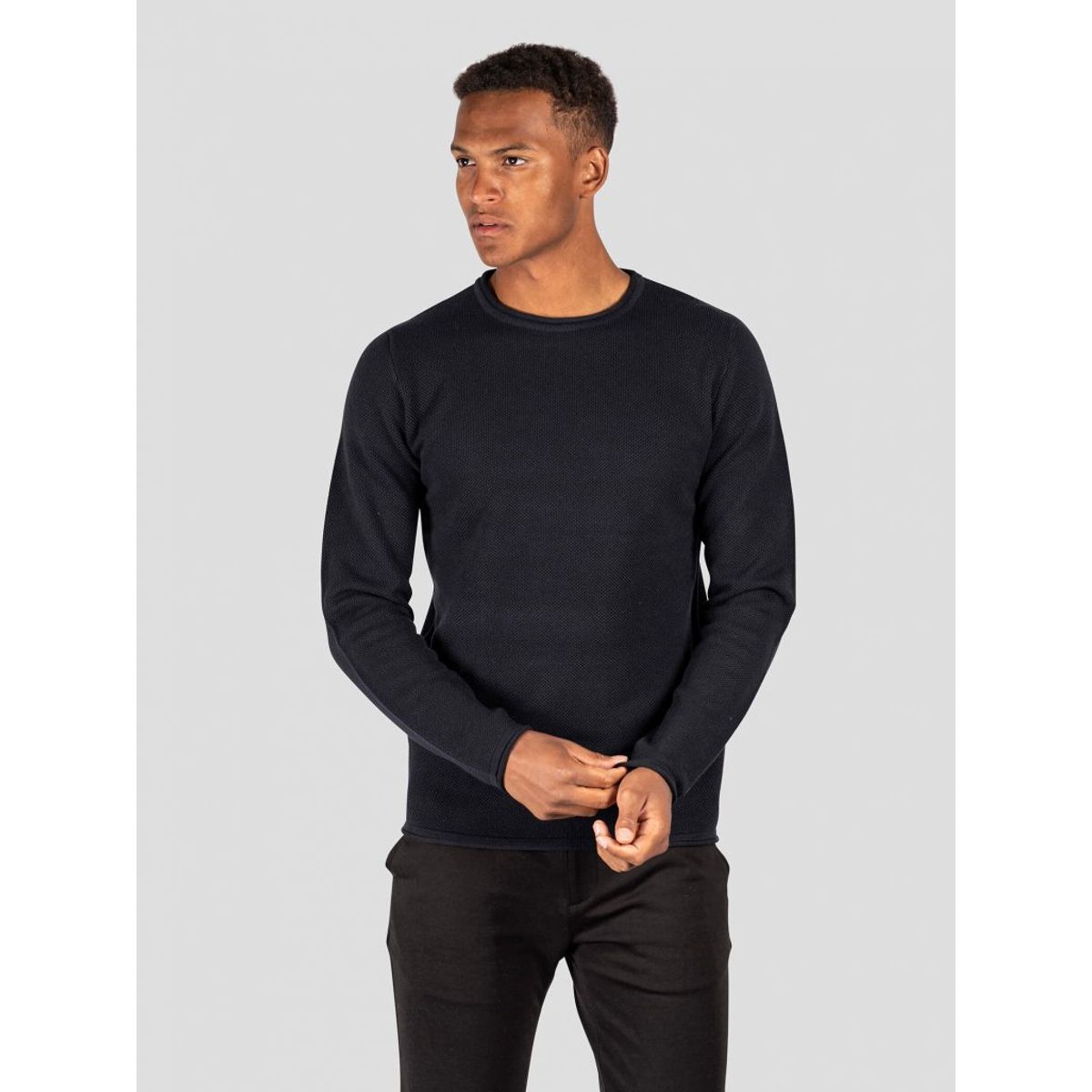 Marcus - Basic strik i navy - Herre - Medium