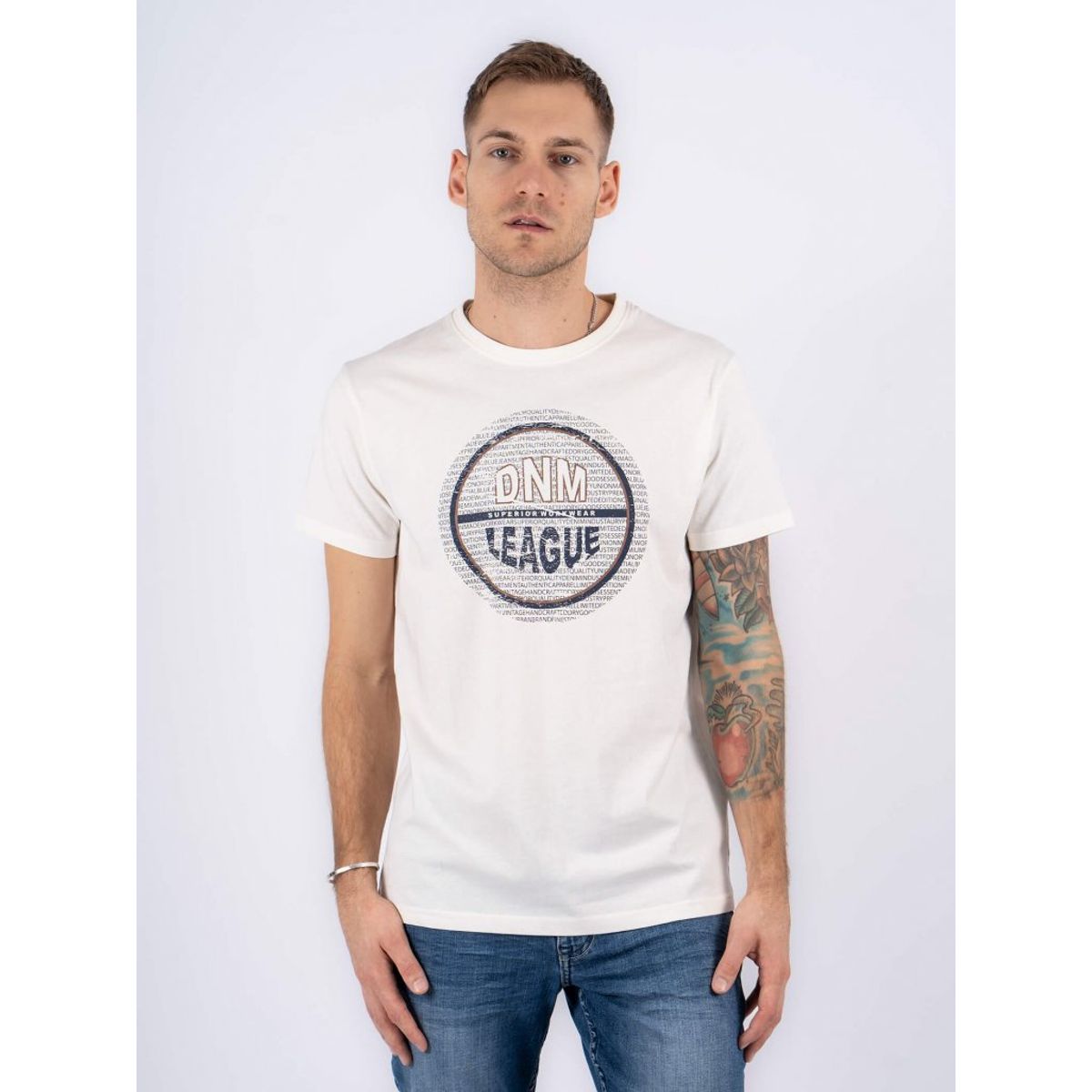 Marcus | Jefferson t-shirt med print i hvid | Herre | XL