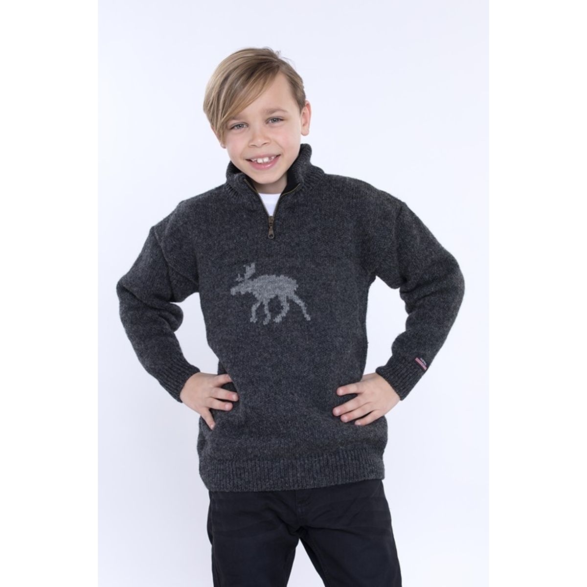 Wool Of Scandinavia Norsk Strik Sweater Børn Moose_Børn 6år