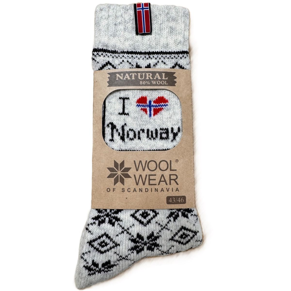 Wool Of Scandinavia Svenske Ragsokker M/ I Love Norway