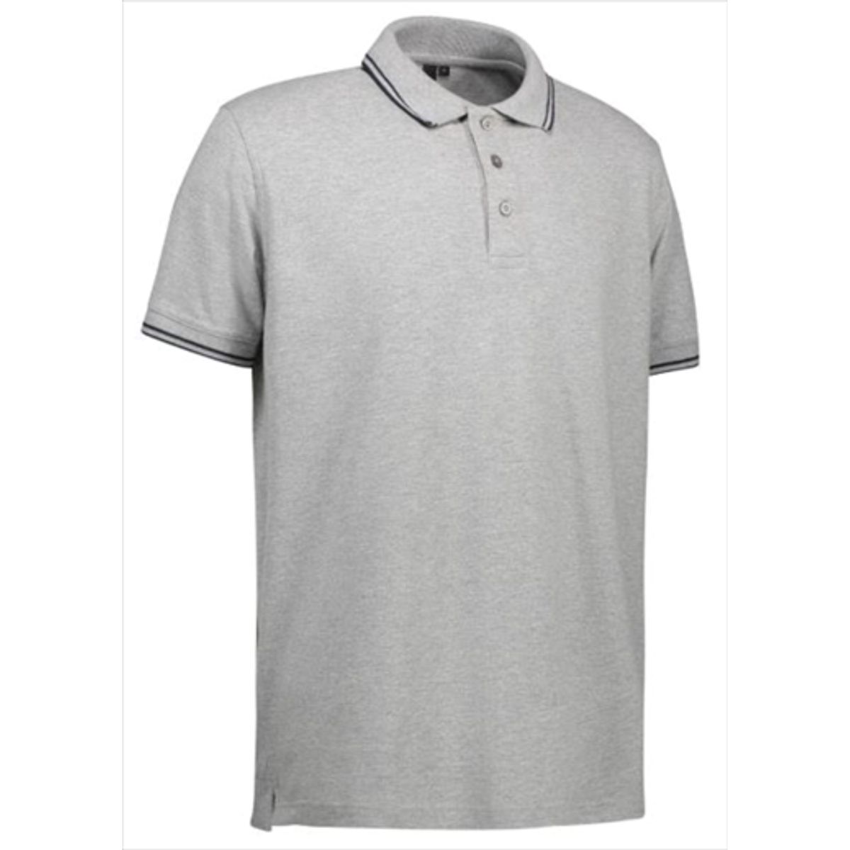 Id Stretch Polo 0522 Grå Melange-medium