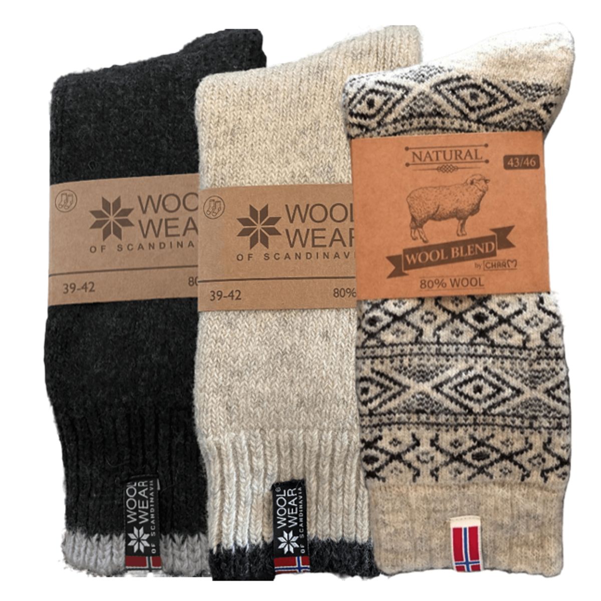 Wool Of Scandinavia 3-pak Ragsokker_39-42