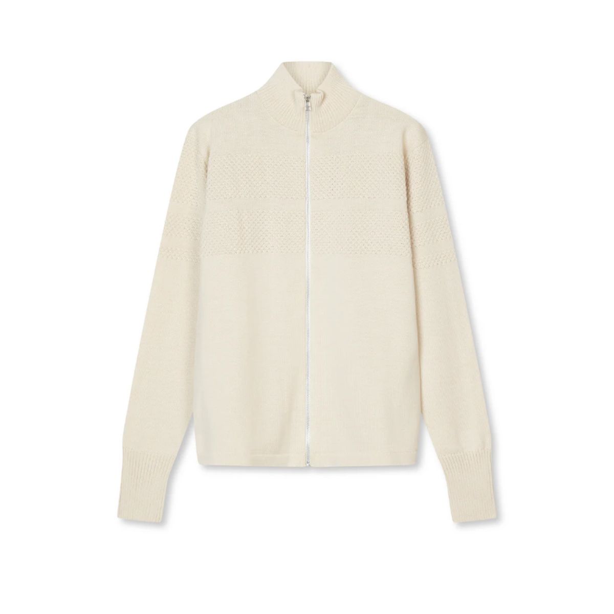 Mads Nørgaard Cardigan Klemens Zip 200860 Vanilla Ice-medium