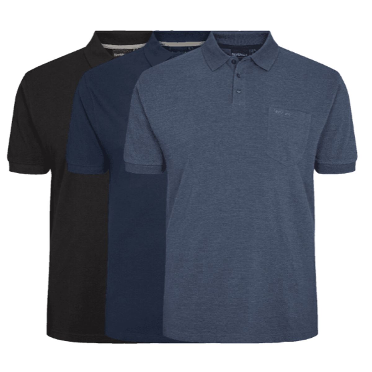 North 56°4 3-pack Polo 99011 Mix-x-large