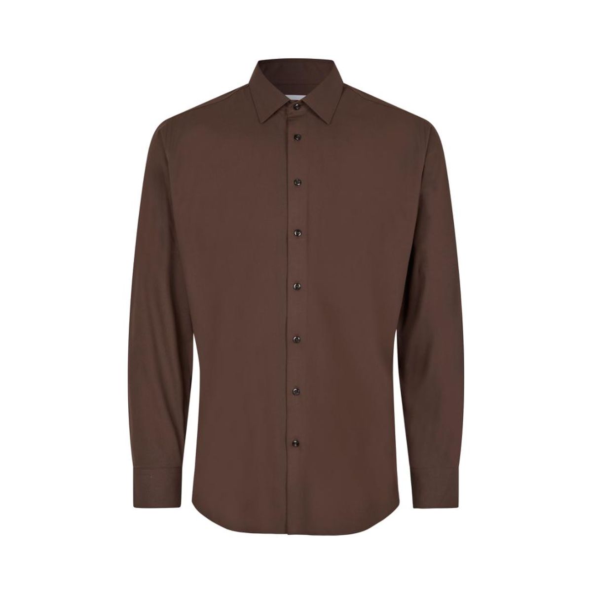 Seven Seas Hybrid Skjorte Slim Fit S51 Mocca-37/38-s