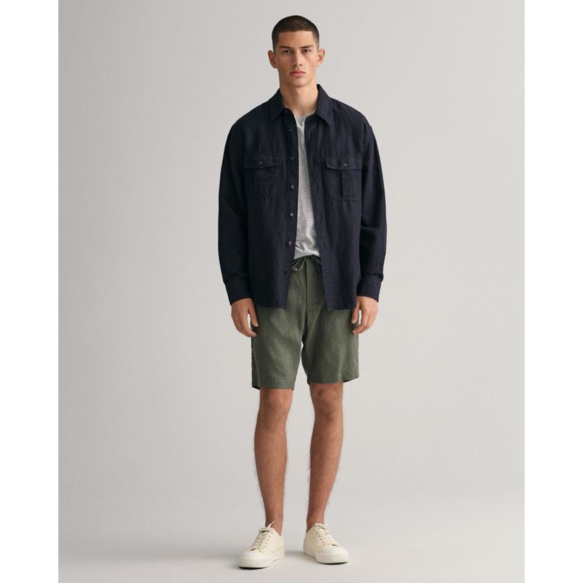 D2. RELAXED LINEN DS SHORTS IN