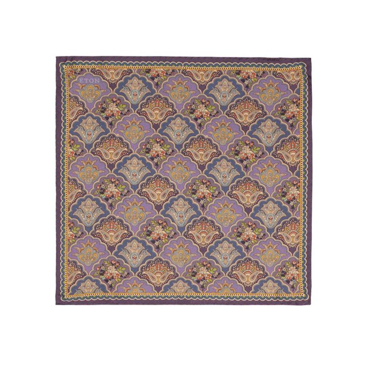 Medallion Print Silk Pocket Square