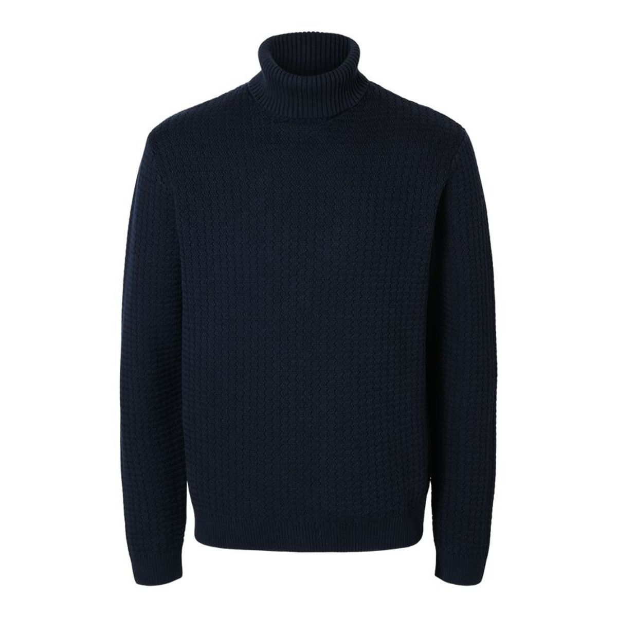 SLHZIG LS KNIT STRUCTURE ROLL NECK