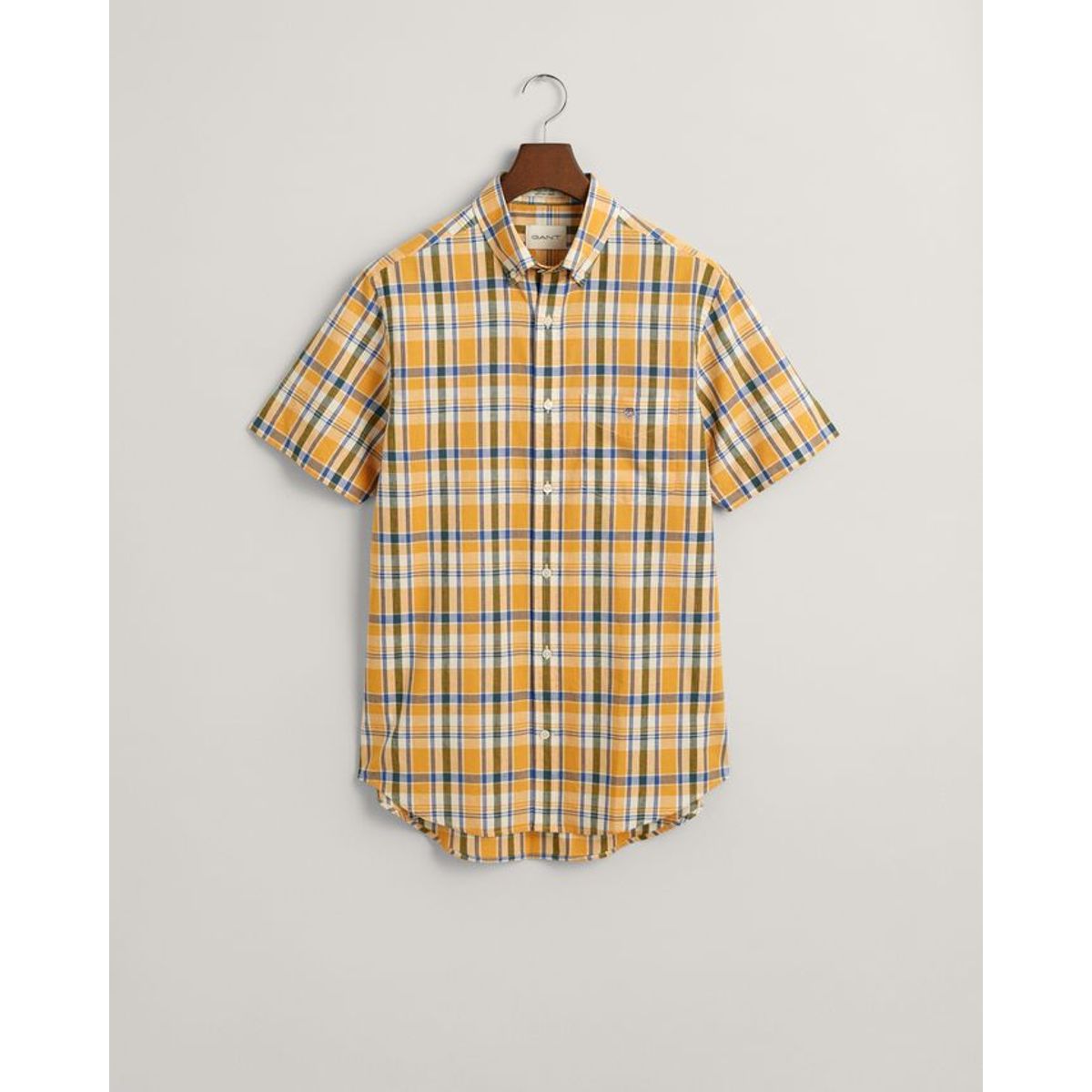 REG COTTON LINEN CHECK SS SHIRT