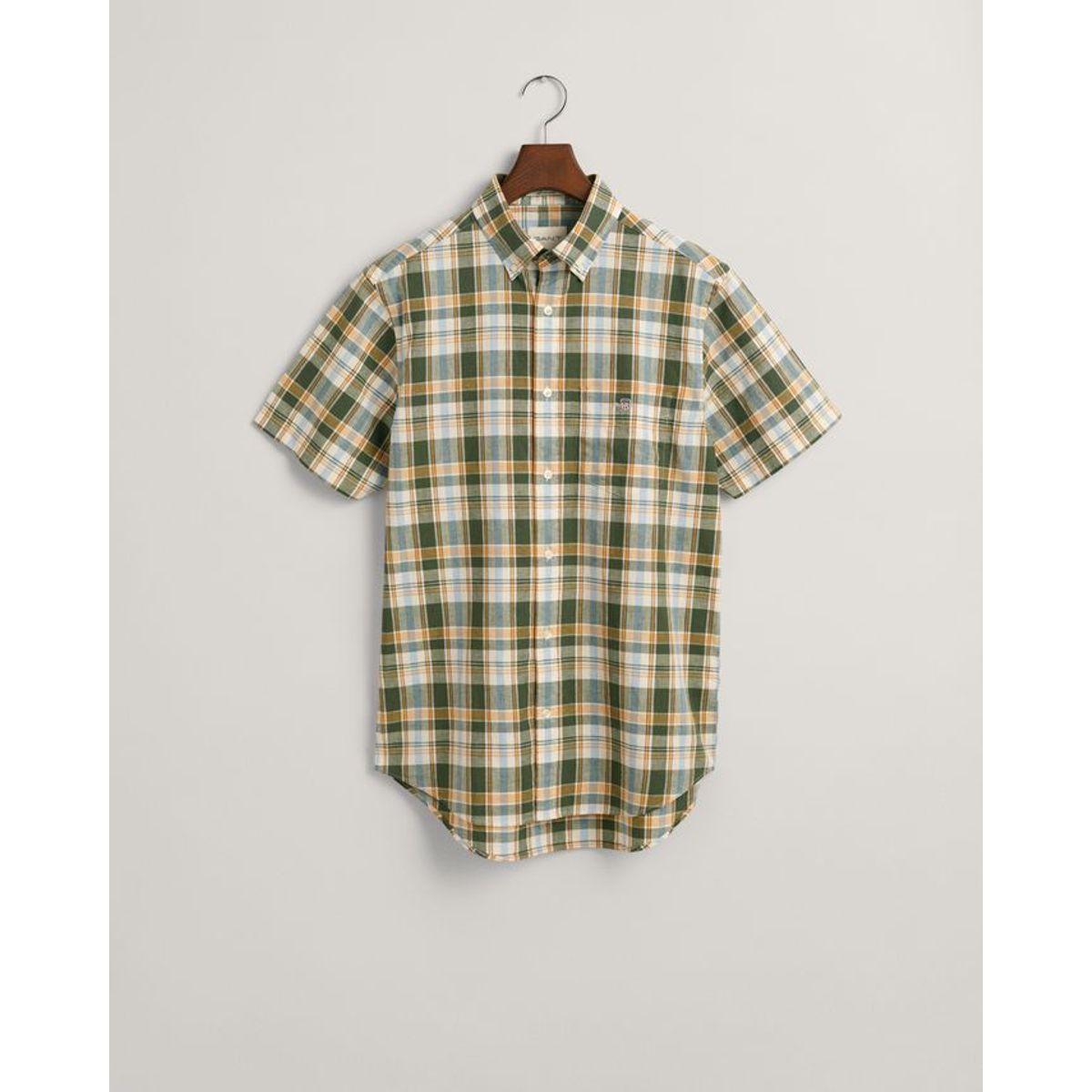 REG COTTON LINEN CHECK SS SHIRT