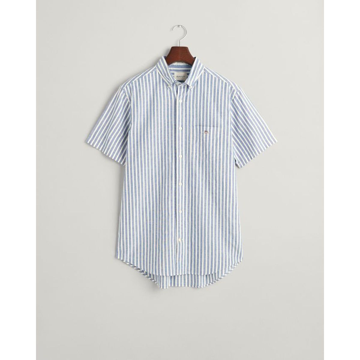 REG COTTON LINEN STRIPE SS SHIRT