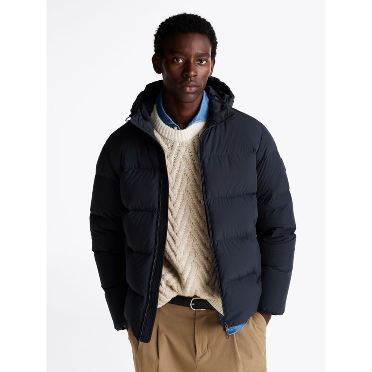 DOWN HOODED PUFFER JACKET