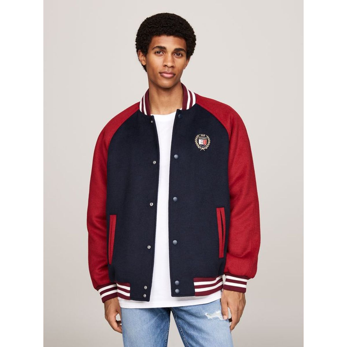 TJM WOOL BLEND CREST BOMBER