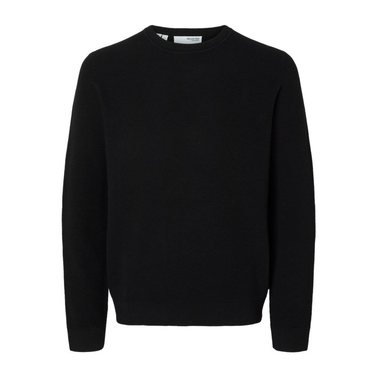 SLHROSS LS KNIT STRUCTURE CREW NECK