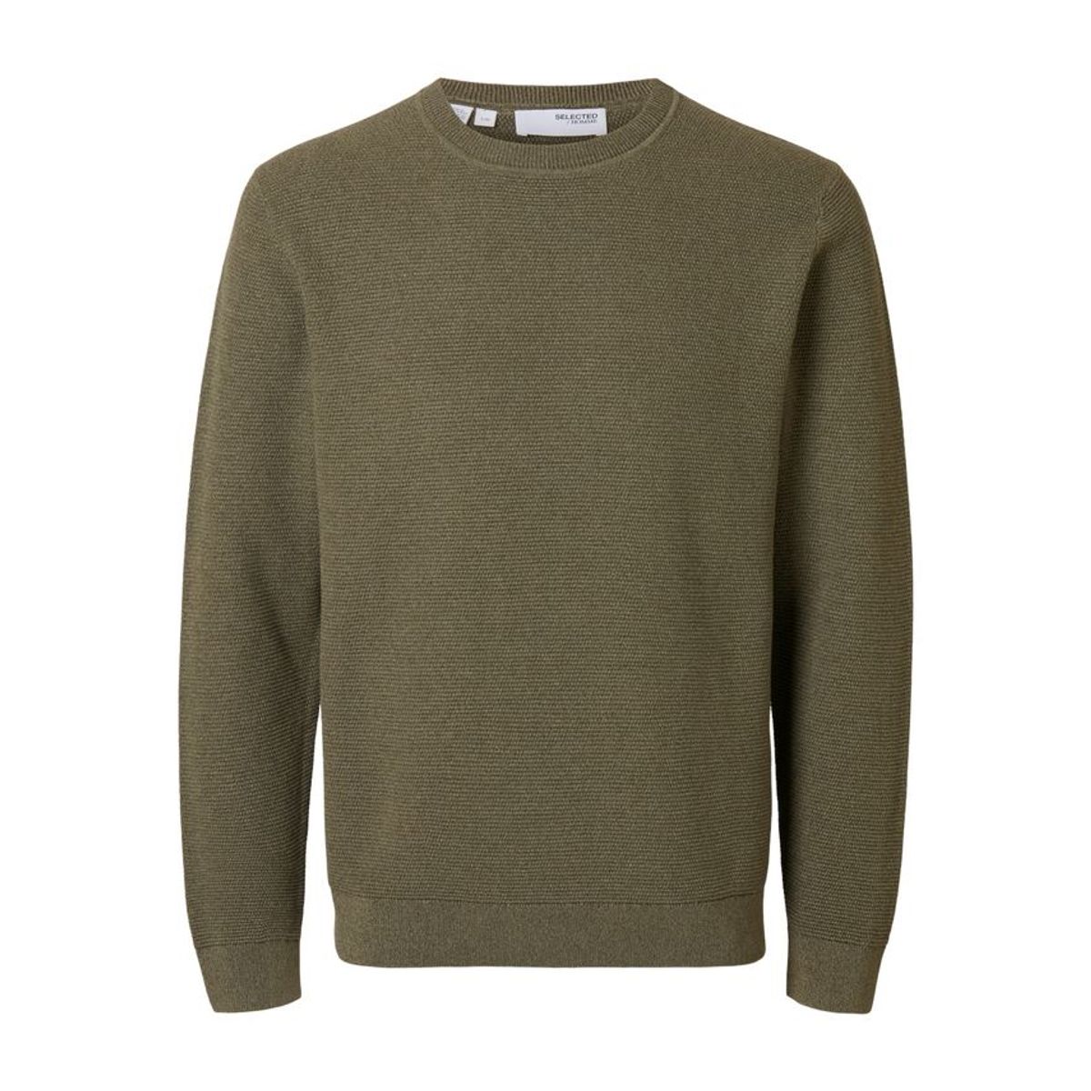 SLHROSS LS KNIT STRUCTURE CREW NECK