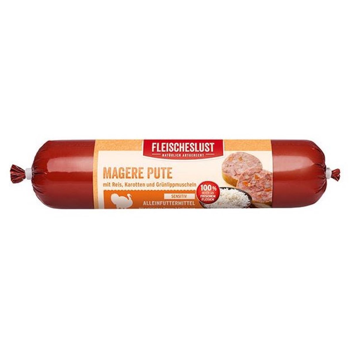 Fleischelust pølse med kalkun, 800g - KORT DATO