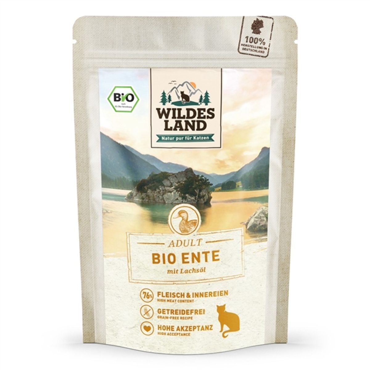 Wildes Land Cat Bio Duck Pure, 12 pouches