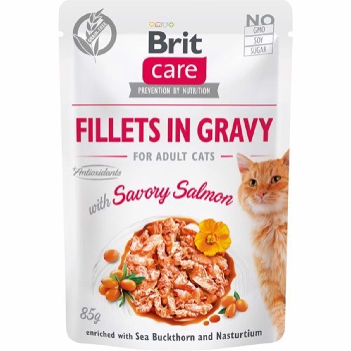 BRIT Cat Fillet in Gravy Salmon, 24 poser á 85g