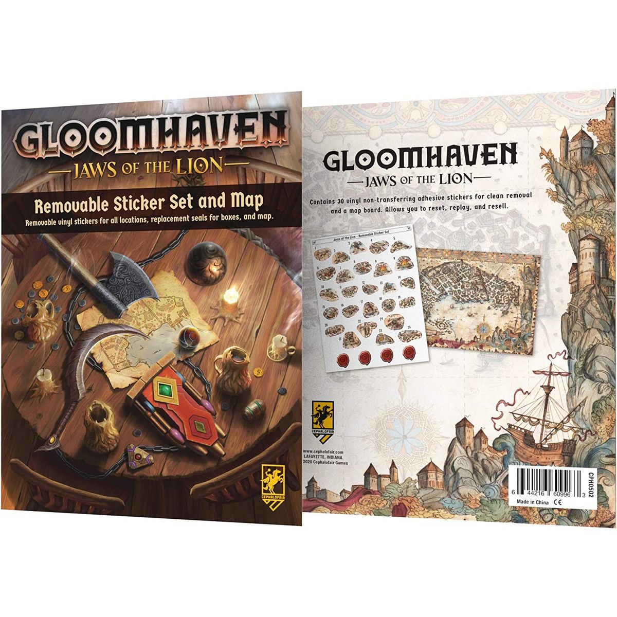 Gloomhaven: Jaws of the Lion - Removable Sticker Set and Map