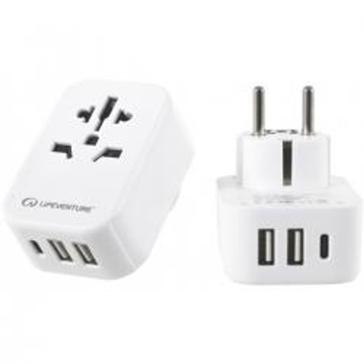 Lifeventure World To Europe Travel Adaptor With Usb - Adaptor