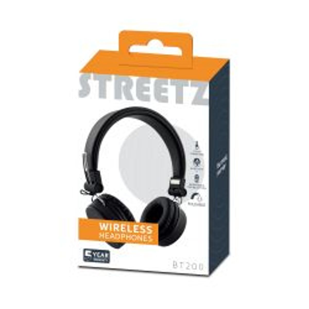 Streetz Foldbar On-ear Bt Headset, 3,5 Mm, Sort - Høretelefon