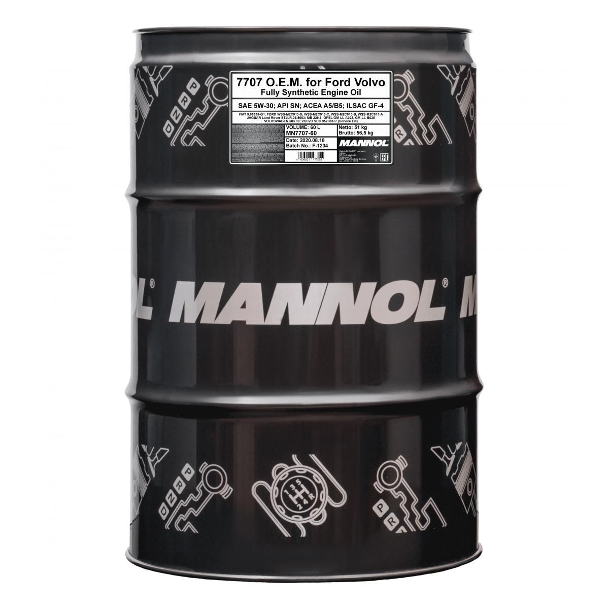 MANNOL Mannol 5W30 60L. O.E.M. for Ford Volvo