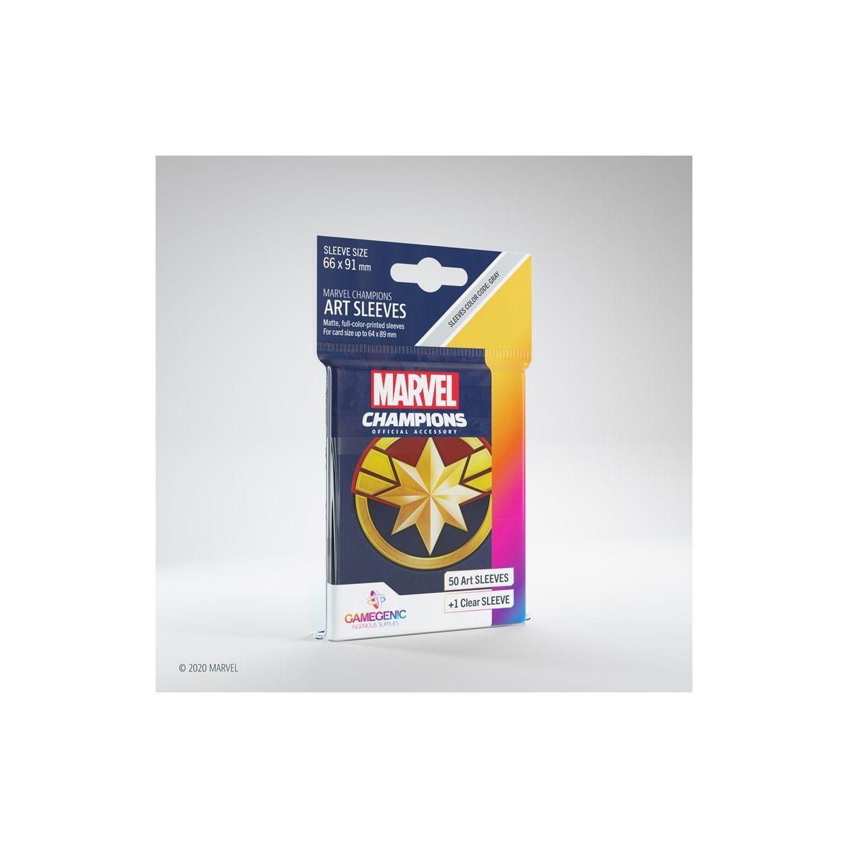 Marvel Champions Captain Marvel Art sleeves - 50 stk - plastiklommer - GameGenic