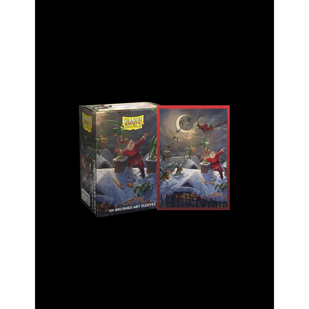 Brushed art sleeves - Christmas 2023 - 100 stk Plastiklommer - Dragon Shield