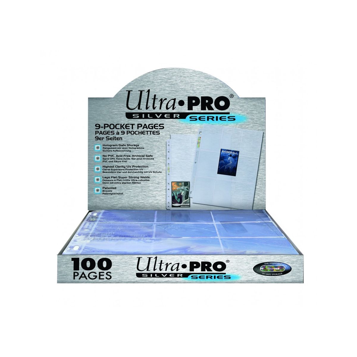 9-Pocket Silver Series Page - 100 stk - Ultra Pro