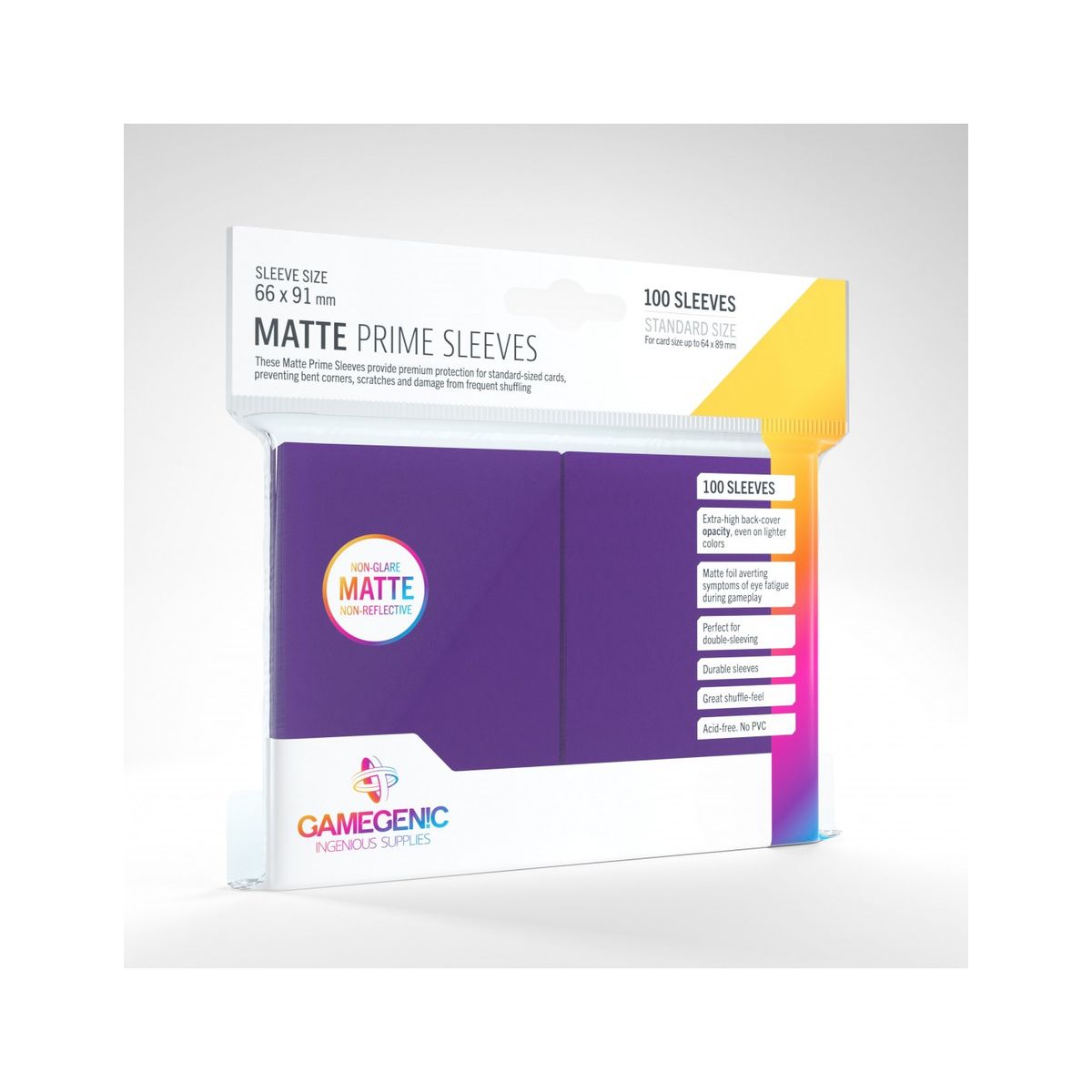 Matte Prime Sleeves 100 stk - Anti-Glare - Plastiklommer - GameGenic