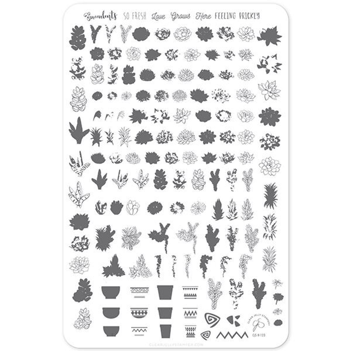 Oh So Succulent! (CjS-123) - Stampingplade, Clear Jelly Stamper (u)