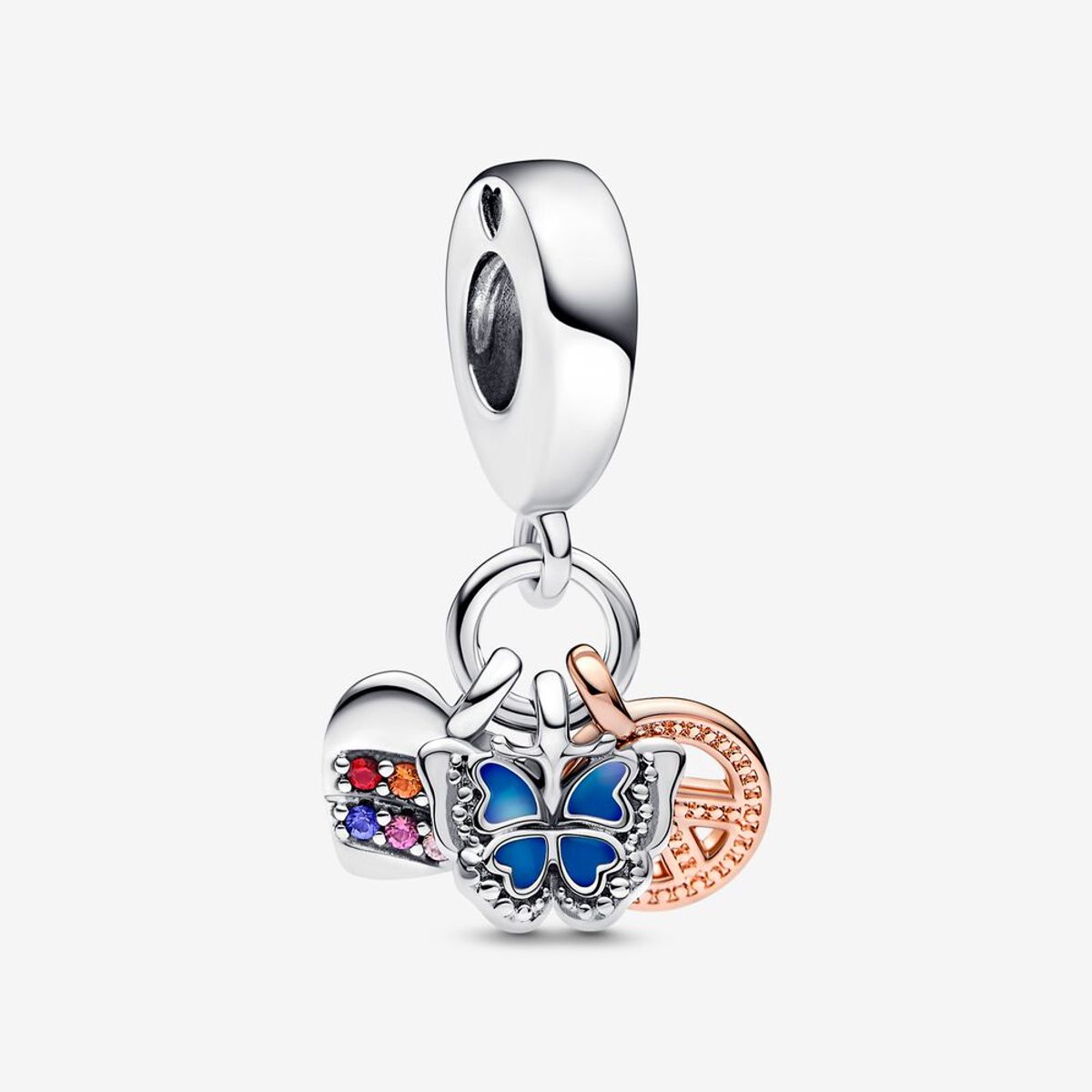 Pandora Moments Butterfly Heart Preace Charm i Sterling Sølv