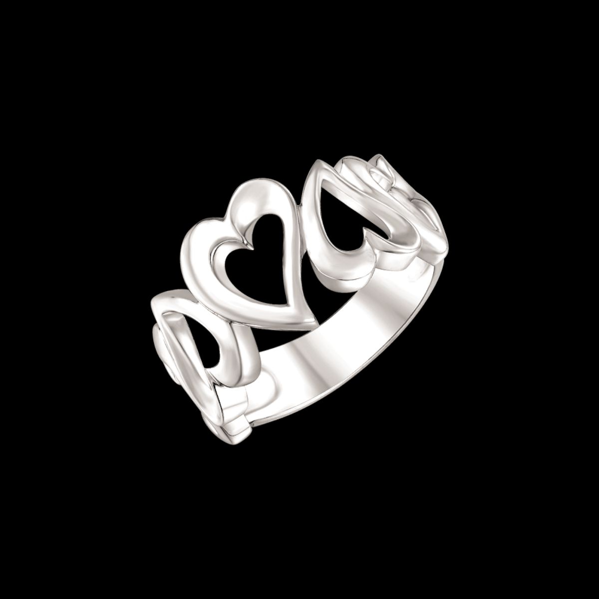 Støvring Design Hearts Ring i Rhodineret Sølv 12254046