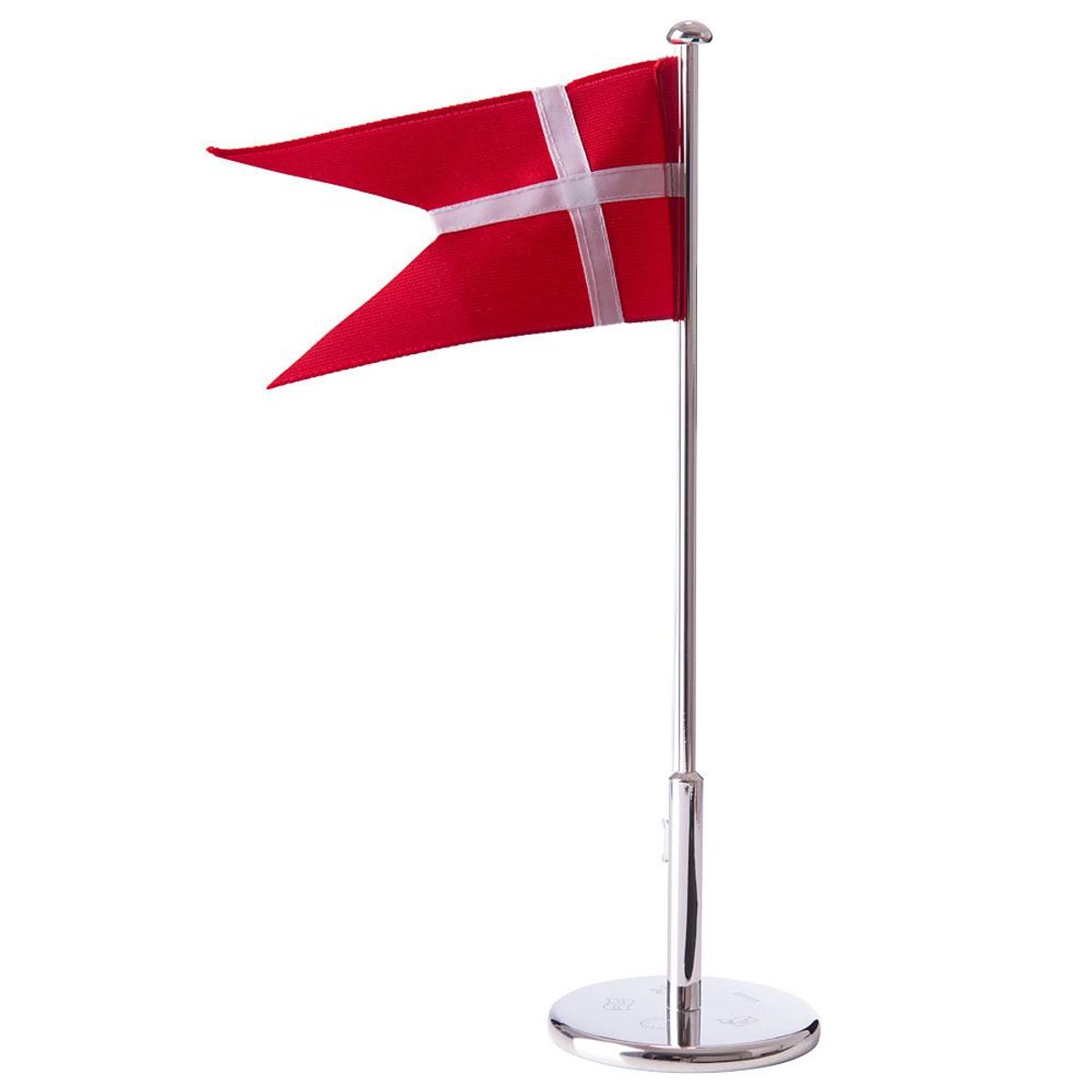 Forkromet Flagstang 30 cm med dåbsfod