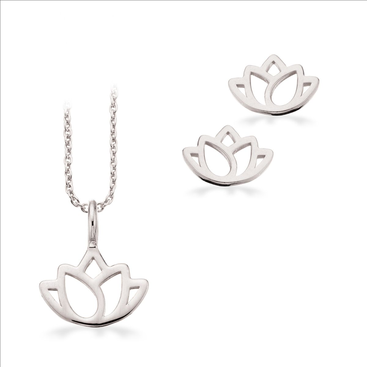 Scrouples Lotus Blomst Sterling Sølv Smykkesæt PX1115