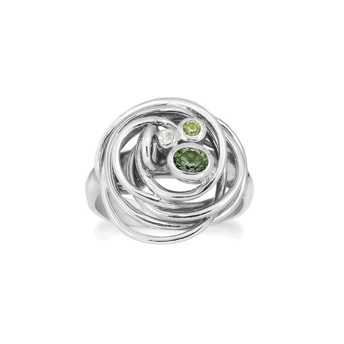 Rabinovich Curlicue Sterling Sølv Ring med Kvarts, Peridot Og Topas