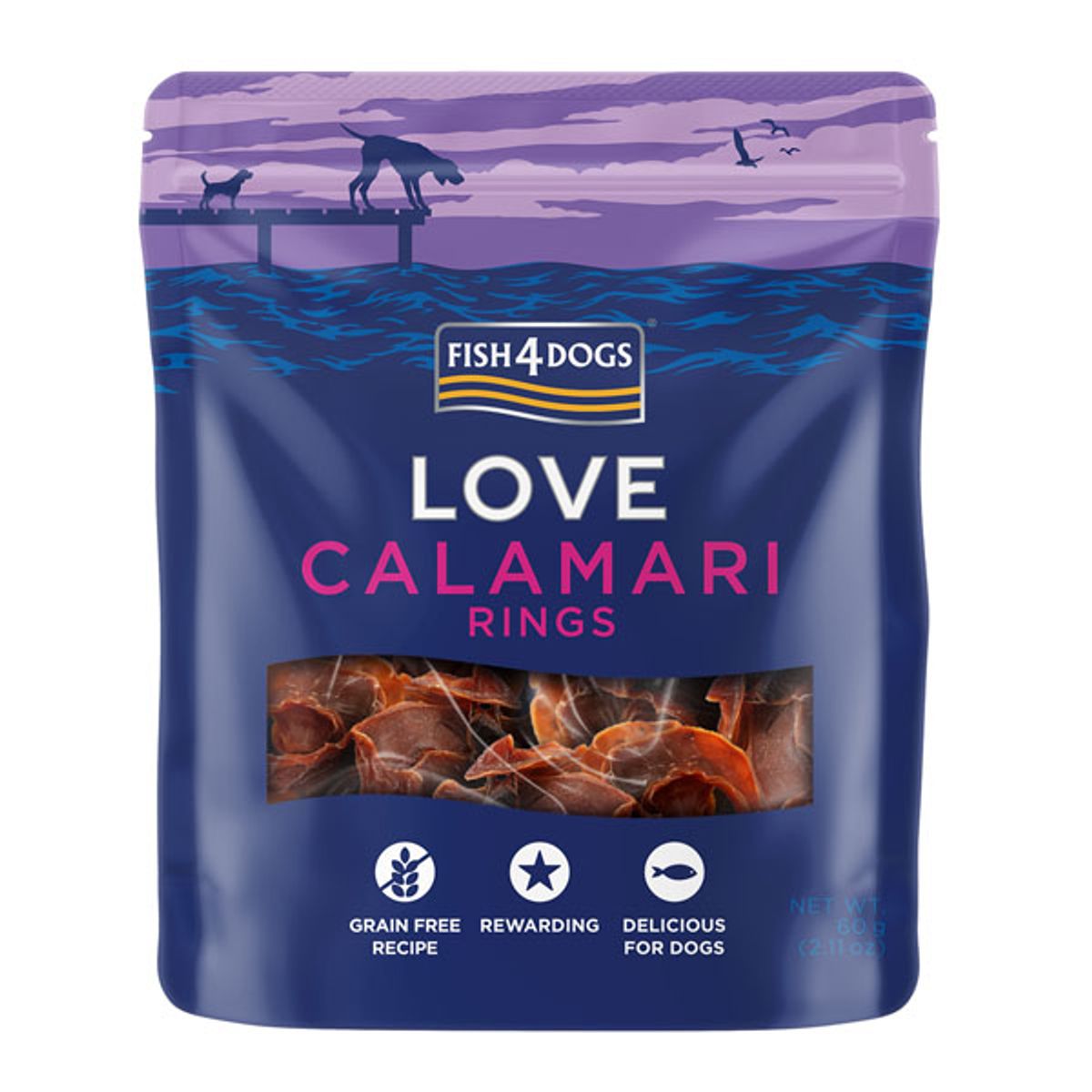 Fish4Dogs Love Calamari Rings, 60g