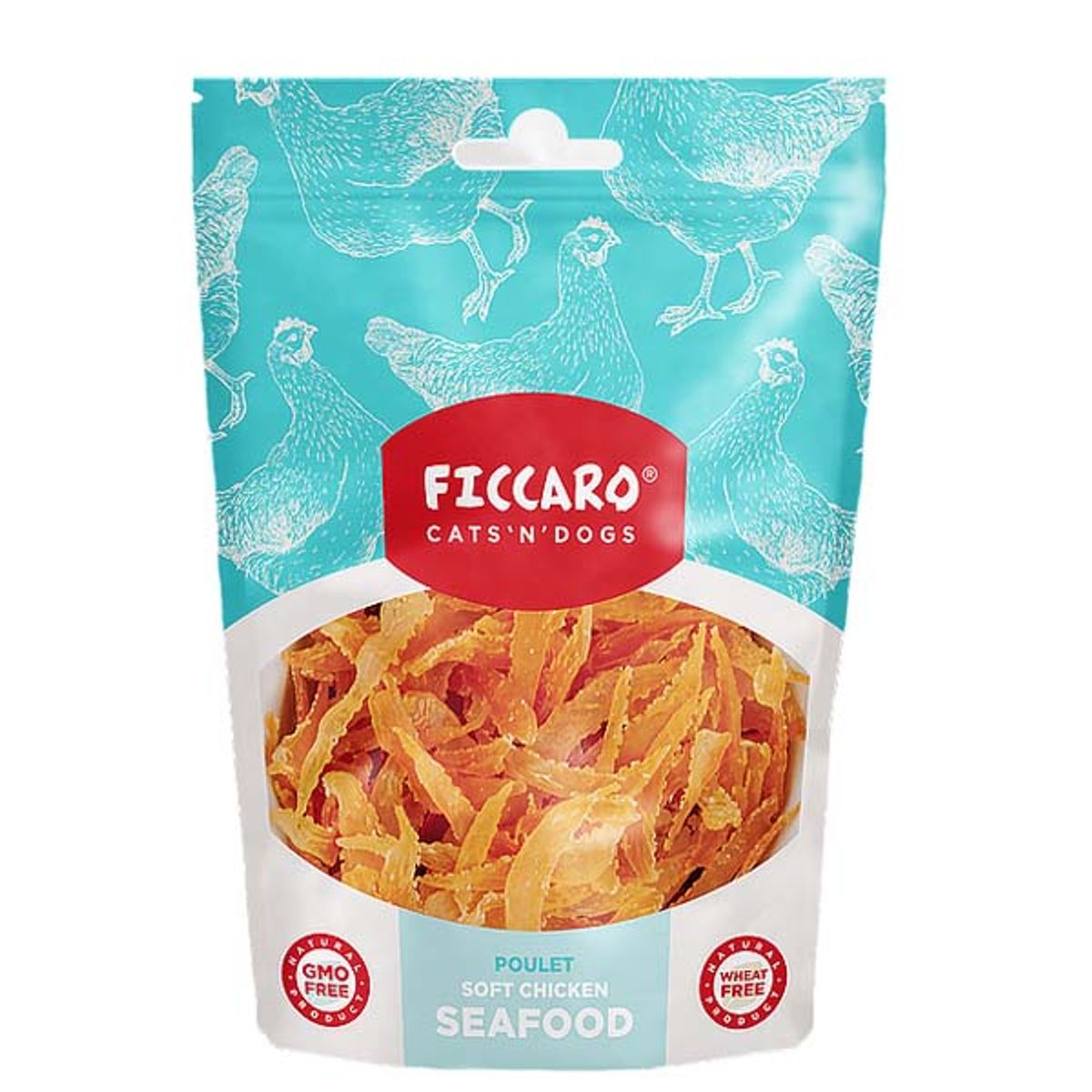 Ficcaro kylling seafood hundegodbidder, 100g