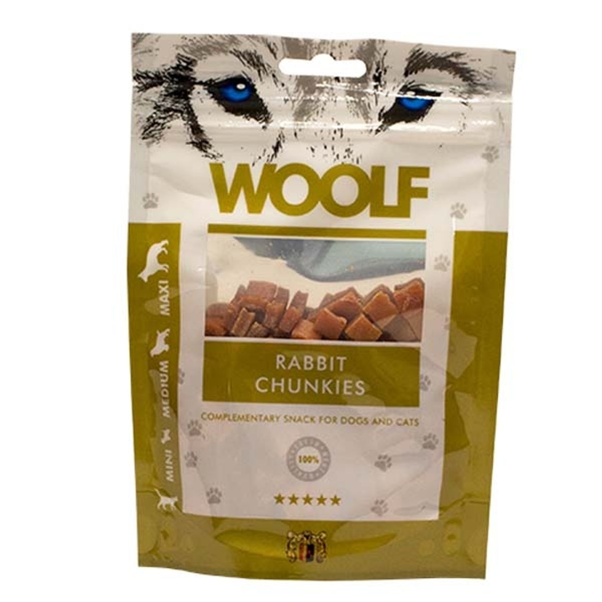 Hundegodbid Woolf kanin chunkies 100g