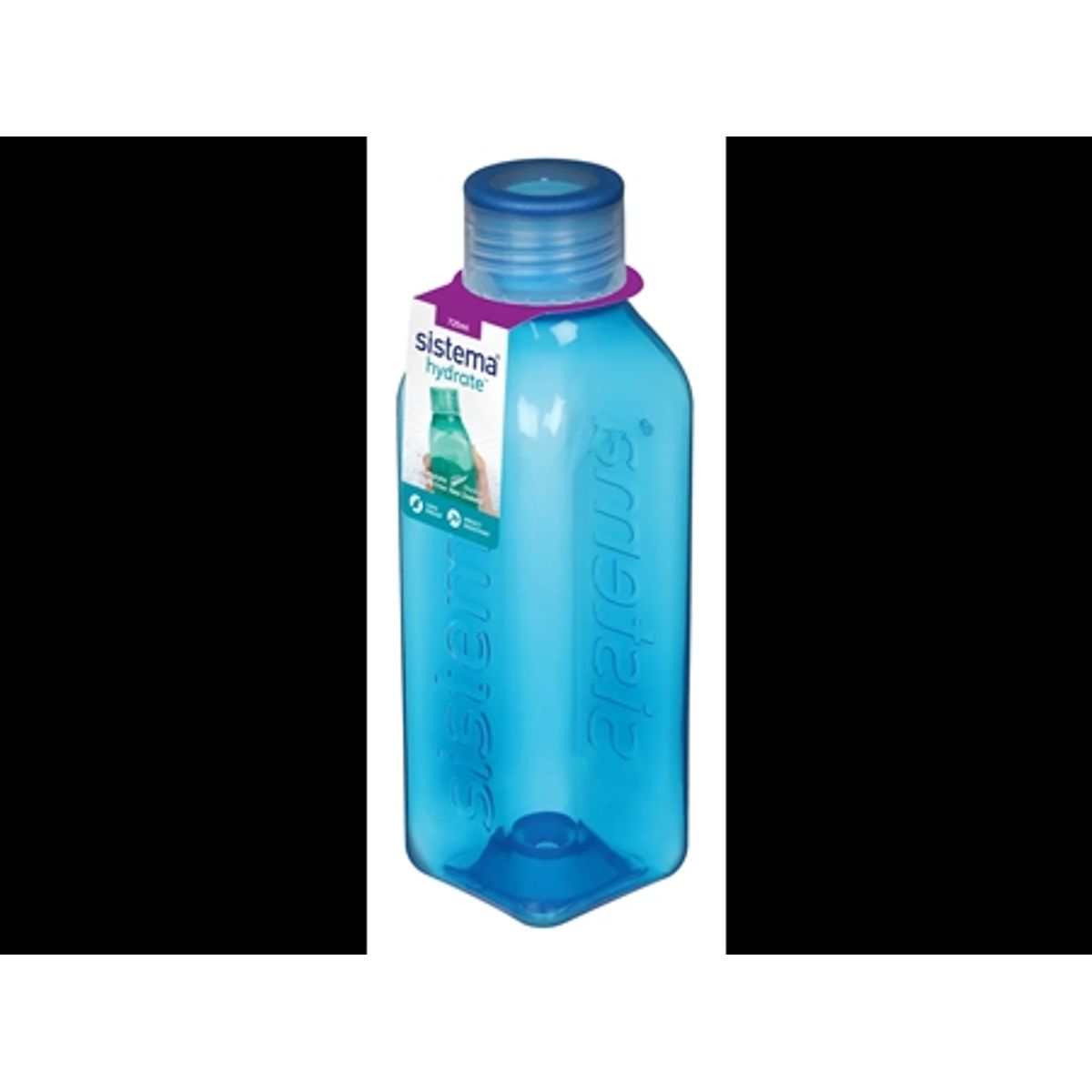 SISTEMA Medium Square Bottle 725ml Blå