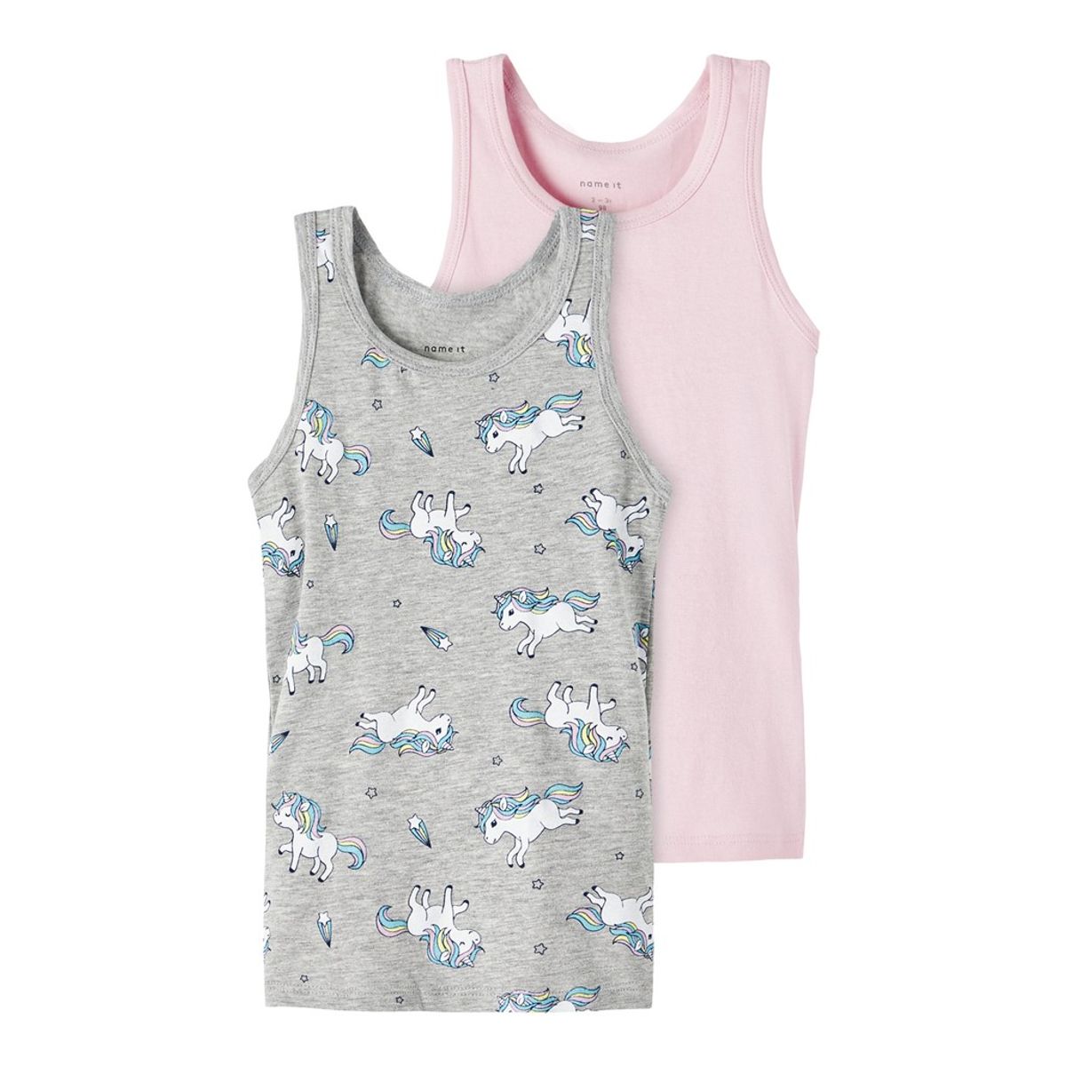 NAME IT 2-Pak Tanktop Unicorn Grey Melange