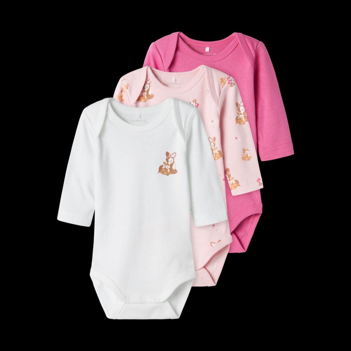 NAME IT 3-Pak Body Langærmet Ibis Rose